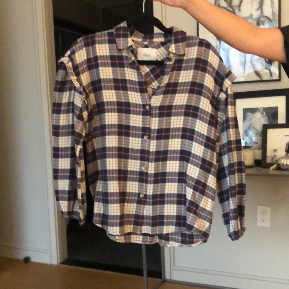 Rails Willow Ruffle Sleeve Plaid Button Up - image 4